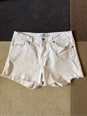 JUST BLACK White Frayed Hem Jorts size 27
